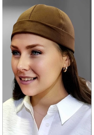 Unisex %100 Pamuklu Docker Şapka Kahverengi