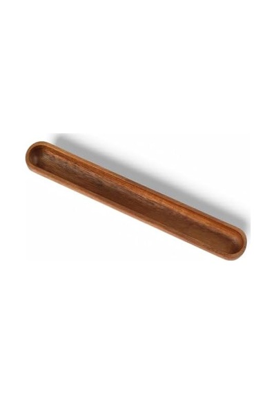 Akasya Ağacından Ahşap Zeytin Tabağı, Zeytinlik,ahşap Zeytin Tepsisi El Yapımı Akasya Ahşap Uzun Kano Tekne Tarzı Çanak - Yemek Servis Tabağı Masa Orta Parça 35cm 5cm Açık Gri