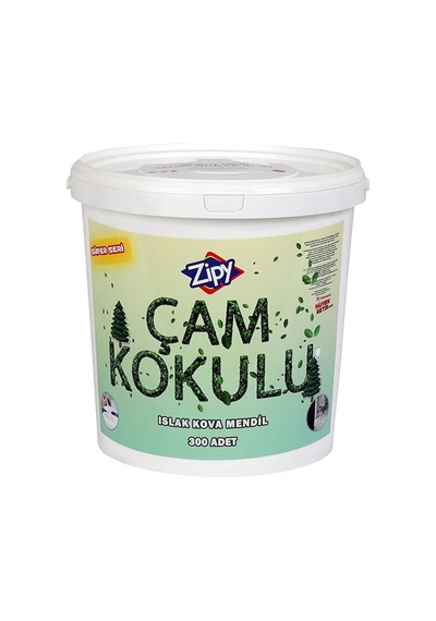 300 Adetli Zipy Çam Kokulu Islak Kova Mendil Yüzey Temizleyici Havlu 6'li Paket 6'lı Set