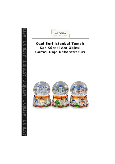 Özel Seri İstanbul Temalı Kar Küresi Anı Objesi Görsel Obje Dekoratif Süs