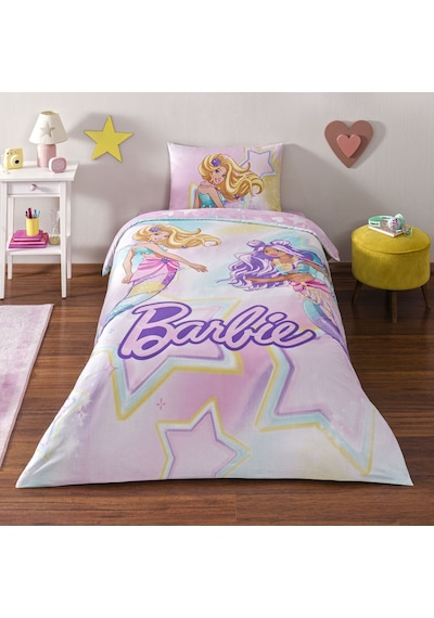 Taç Lisanslı Barbie Mermaid Tek Kişilik Pamuk Nevresim Takımı 000000001000050293 Çok Renkli