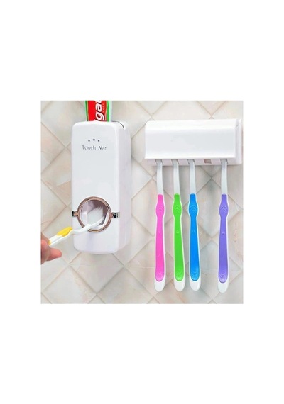5'li Diş Fırçalık Macun Sıkıcı Seti Duvara Monte Beyaz Hijyenik Pratik Organizer Diğer