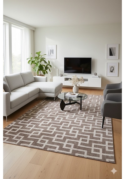 Kaymaz Taban Modern Desen Halı Yolluk Leke Tutmaz Kolay Temizlenir Koridor Salon Yatak Mutfak Odası Bej