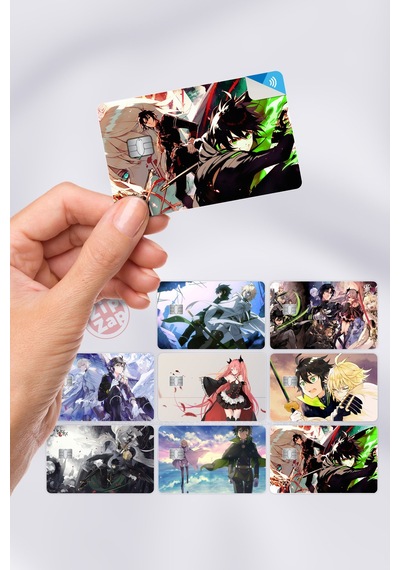 Owari No Seraph Kart Kaplama Anime Sticker 8 Adet Çok Renkli