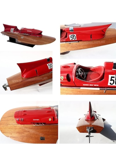 Ferrari Hydroplane Sürat Teknesi Model Yat Gemi 90cm