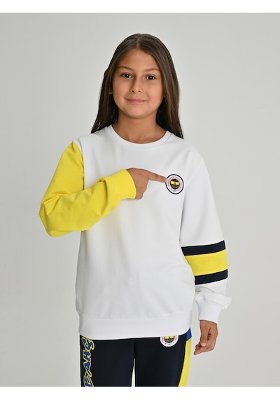 Fenerium Çocuk Trıbun 6 Renk Logolu Sweat BEYAZ