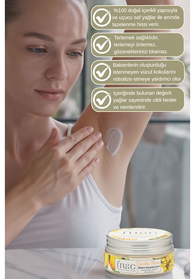 %100 Doğal İçerikli Ter Kokusu Önleyici Krem Deodorant Alüminyumsuz Alkolsüz Doğal Deodorant Kadın