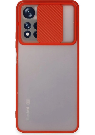 Cosmotex Newface Xiaomi Redmi Note 11t Kılıf Palm Buzlu Kamera Sürgülü Silikon - Kırmızı