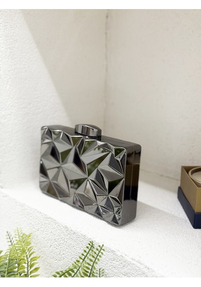 Nurkaraca 25y9773 Metal Kasalı Abiye El Çantası Kadın 18x11cm