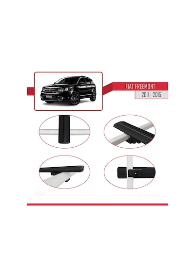 Fiat Freemont 2011-2015 Arası İle Uyumlu Basic Model Ara Atkı Tavan Barı Siyah 3 Adet