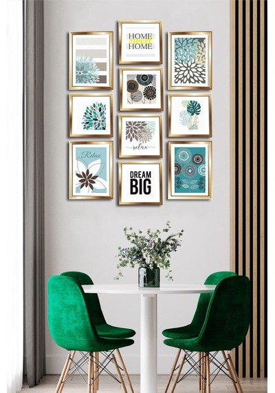 10 Parçalı Çerçeve Görünümlü Mdf Tablo Seti Flm157 Çok Renkli - 713607884 Çok Renkli