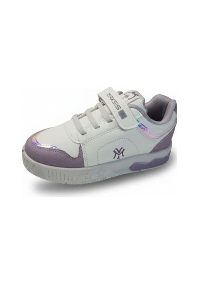 Kız Çocuk Için Esnek Tabanlı Konforlu Yürüyüş Ve Günlük Kullanıma Uygun Sneaker Ayakkabı Beyaz-lila
