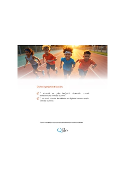 Qlife Vitamin C Portakal Aromalı Vitamin Ve Mineral içeren Takviye Edici Gıda 60 Gummies