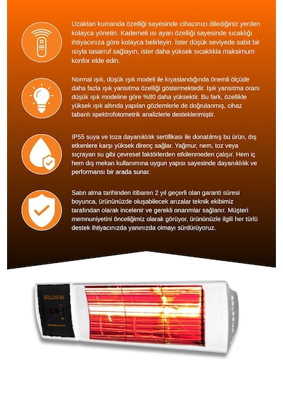 Supra Plus 2000 Watt Gss20p Kumandalı Elektrikli Isıtıcı