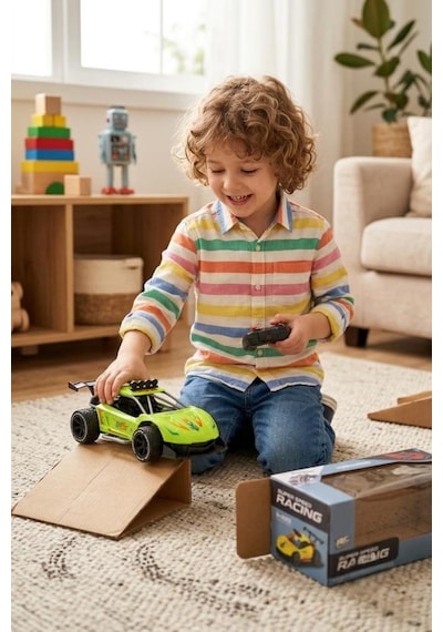 Super Speed Racing 1:20 Ölçekli Şarjlı Uzaktan Kumandalı Araba - 4 Kanallı Yarış Arabası Yeşil
