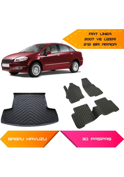 Fiat Linea 3D Havuzlu Paspas Ve Bagaj Havuzu