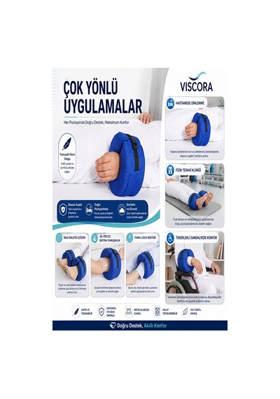 Çok Amaçlı Ayak Ve El Destek Pedi Yatalak Hasta Pozisyonlama Yastığı, Ayarlanabilir Kemerli, Visco
