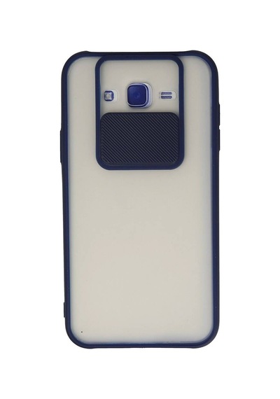 Samsung Galaxy Uyumlu J7 Kılıf Palm Buzlu Kamera Sürgülü Silikon - Lacivert Evimdeyokyok