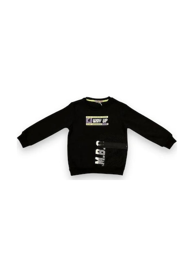 Cantoy Erkek Çocuk İçi Şardonlu File Cep Detaylı Sweatshirt-15090 Siyah