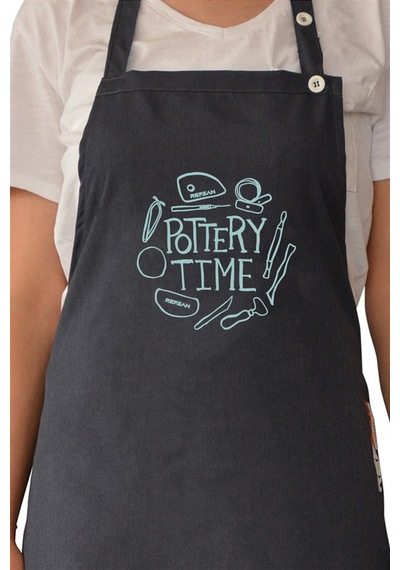 Renkli Stylish Atölye Önlüğü - Pottery Time