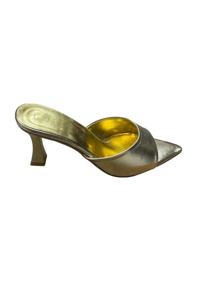 Miçe Shoes Kadın İnce Topuk Abiye Günlük Terlik Altın - 873684040 Altın