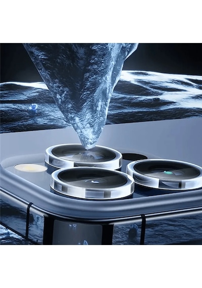 Baseus İphone 15 Pro/15 Pro Max İçin Sapphire Serisi Hd Cam Kamera Koruyucu- 5775 Şeffaf
