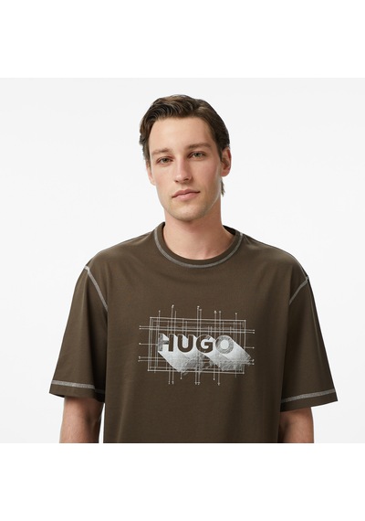 Hugo Nothal Erkek Kahverengi T-shirt 50553498