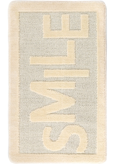 Doğal Kaymaz Taban Banyo Paspas Uzun Ömürlü Yumuşak Dokulu Su Emici Yıkanabilir Smile 60x100 Krem