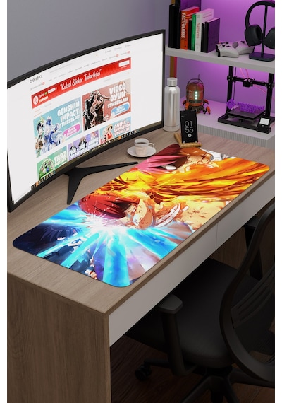 Fairy Tail Anime V3 - 90x40 Xxl Gaming Kauçuk Kaymaz Taban Mouse Pad Fare Altlığı