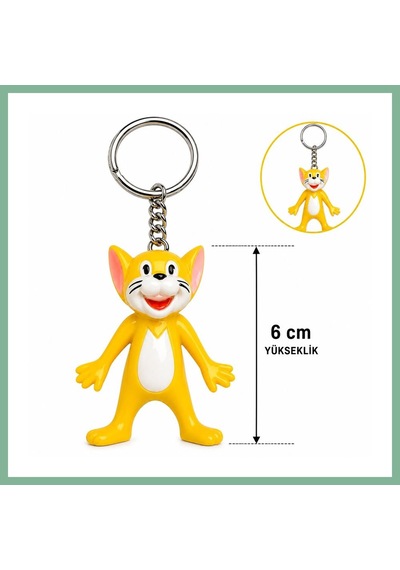 Bşkvirgo Sevimli Sarı Kedi Figürlü Anahtarlık 6 Cm Bsk2026