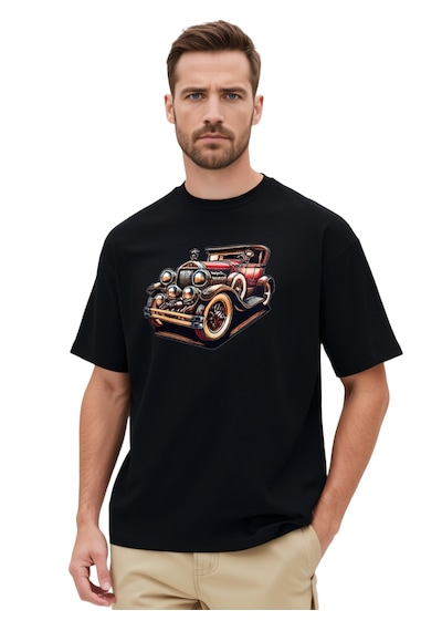 Retro Oversize Unisex T-shirt Siyah
