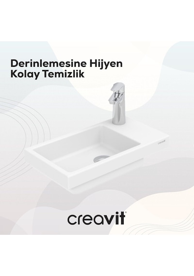 Creavit Elmas Lavabo 45 Cm Beyaz Tp025-00cb00e-0000