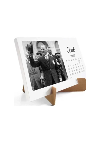 Atatürk Fotoğraflı 2027 Masa Takvimi Kraft Yatay Form