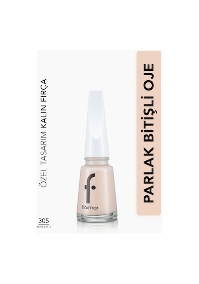 Flormar Sedefli Parlak Oje (PEMBE) - Nail Enamel - 305 Beige Latte - 8682536035835