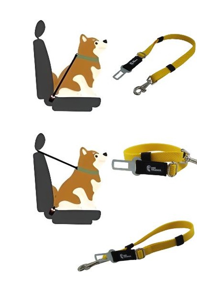 Evcil Hayvan Araç Emniyet Kemeri Kedi Köpek Oto Tasması Sarı