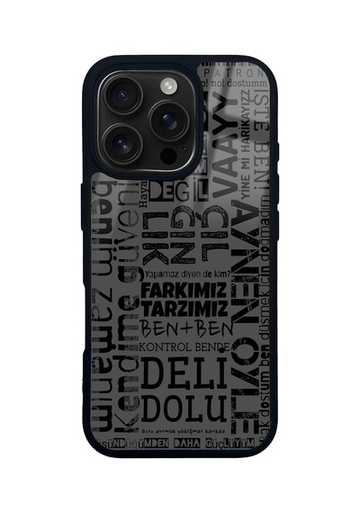 Apple Uyumlu iPhone 16 Pro Street Statement Tasarımlı Glossy Telefon Kılıfı Çok Renkli