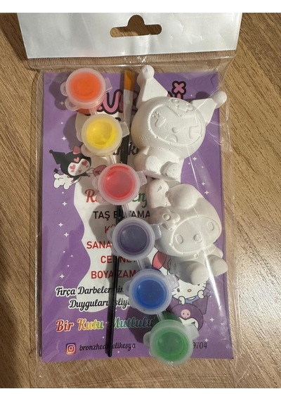 Kuromi Karakter Taş Boyama 3d Eğitici Boyama Set 2 Adet