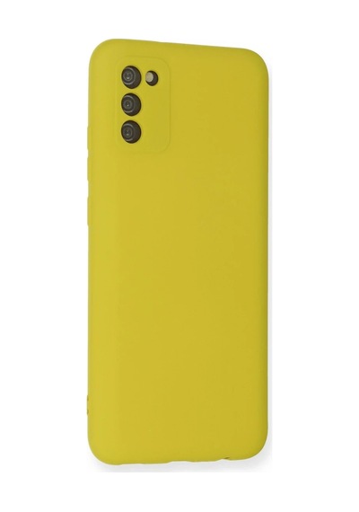 Samsung Uyumlu Galaxy A03s Kılıf Nano İçi Kadife Silikon - Sarı 0.2M-Çok Renkli