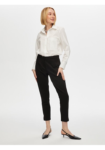 Faik Sönmez Slim Fit Örme Pantolon B00053-1 B00053-110 Siyah