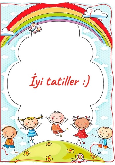 10 Adet Karne Kılıfı - Gökkuşağı İyi Tatiller - Çift Yön Kuşe