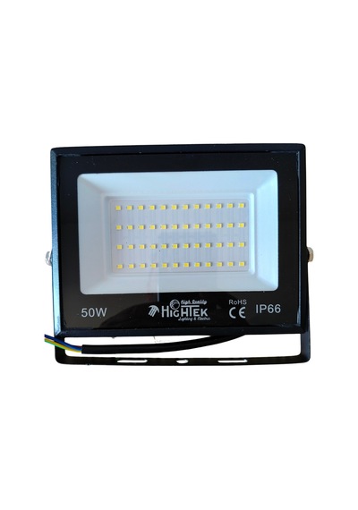 50 Watt Led Projektör 4500 Lm, Beyaz Işık, Ip 66 Su Geçirmez Siyah Kasa