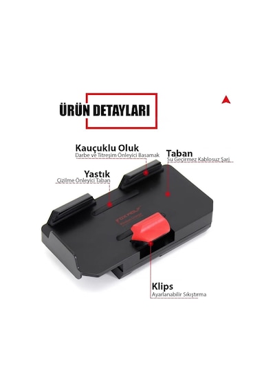 Universal Motosiklet Telefon Ve Gps Navigasyon Tutacağı Kablosuz Hızlı Şarjlı Çift Usb Girişli Siyah