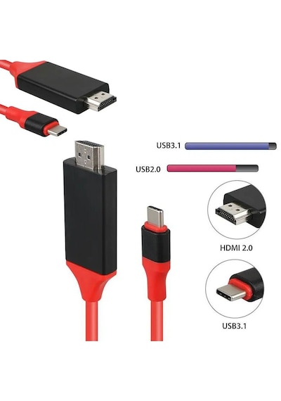 Type C To Hdmı Kablo Type-c 4k Hdmı Hdtv Çevirici Kablo 2m