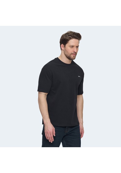 Slazenger VELLAMO Erkek Oversıze Siyah Tişört