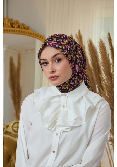 İpekhan Yaz Işıltısı Koleksiyonu Soft Eşarp 1191 - Siyah Orange 07 Siyah Orange