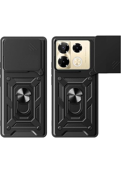 İnfinix Note 40 Pro 5g İle Uyumlu Kılıf Magnetik Standlı Kamera Korumalı Sürgülü Kapak