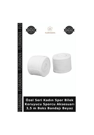 Özel Seri Kadın Spor Bilek Koruyucu Sporcu Aksesuarı 3,5 M Boks Bandajı Beyaz