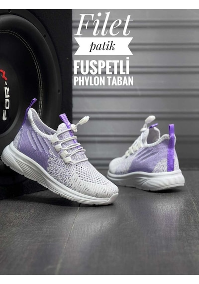 Tutınom Unisex Ortopedik Yumuşak Taban Günlük Yazlık Sneaker Spor Ayakkabı Mor