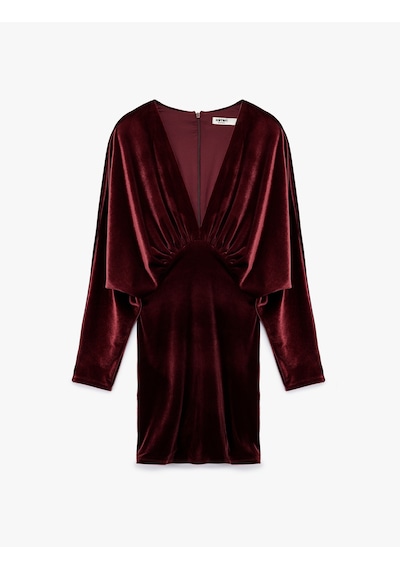 Koton Uzun Kollu V Yaka Drapeli Dökümlü Bodycon Mini Kadife Abiye Elbise Bordo 6wak80002fk Bordo Koton Uzun Kollu V Yaka Drapeli Dökümlü Bodycon Mini Kadife Abiye Elbise Bordo 6wak80002fk Bordo