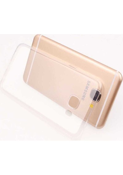 Samsung Uyumlu Galaxy C7 Kılıf Zore Kamera Korumalı Süper Silikon Kapak Renksiz